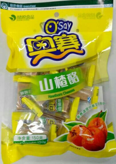 横浜中華街　中国お菓子　サンザシのお菓子　奥賽　山査酪　150g、　中華菓子、中華おやつ、中華定番の駄菓子♪