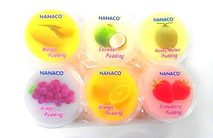 NANACO　タイ産　6色プリン（ナタデココ入り6種類詰め合わせ）ココナッツ、ブドウ、メロン、オレンジ、イチゴとマンゴープリン　椰果入布丁　480g(80gX6個Pudding ☆♪デザート・タイ名物・お土産♪