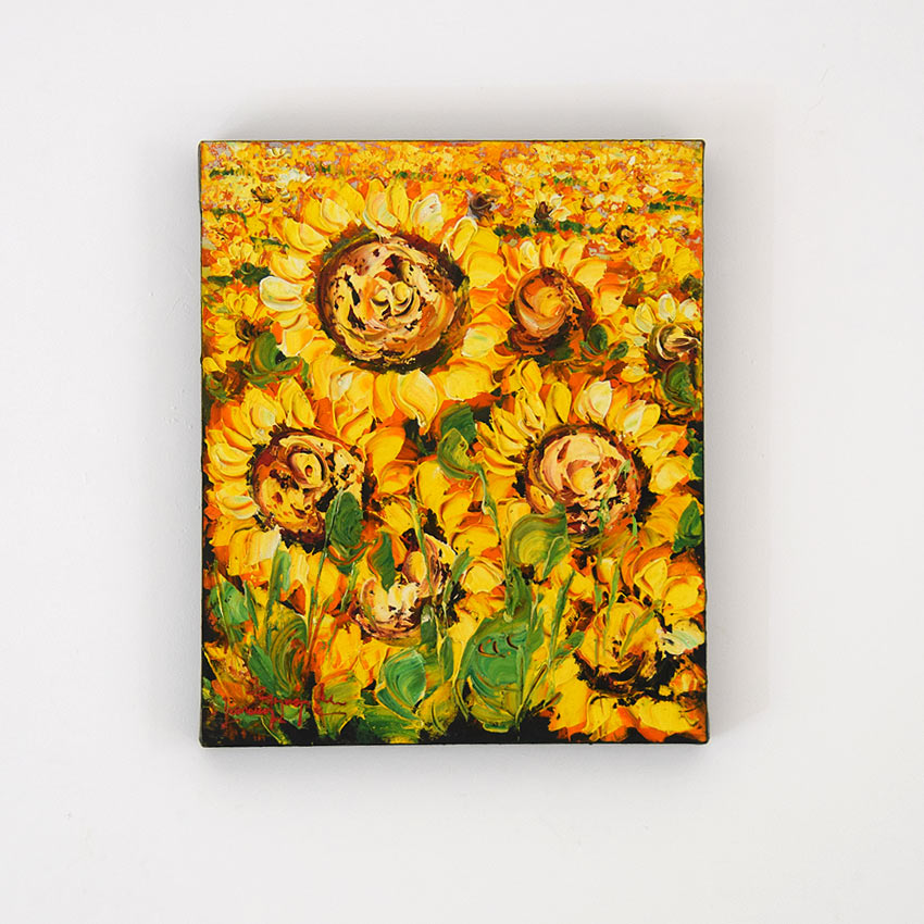 おしゃれアート 絵画 アートパネル アクリル画 モダンアート 壁掛け モダン アジアン 北欧 インテリア 本格 リゾート 玄関 リビング ダイニング 寝室 アジアン雑貨 大型絵画 抽象画 花 ひまわり/本格絵画o32 油絵