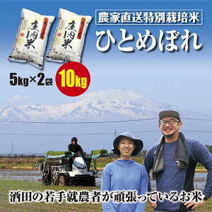 100％混じりっ気のない農家のお米　ひとめぼれ　5kg袋で2袋合計10kg（5kg×2袋）米どころ山形庄内平野の農家直送のお米　令和5年産