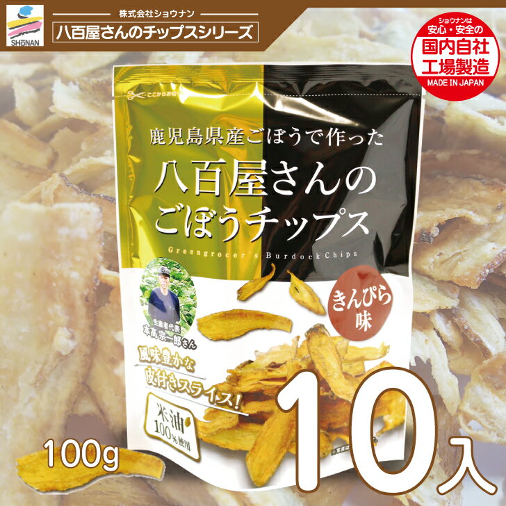新パッケージ!国産ごぼうで作った八百屋さんのごぼうチップスきんぴら味 100g 10入り 国産米油100%使用 ゴボウチップス