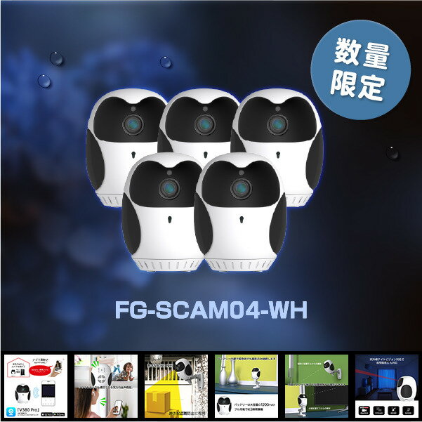 セキュリティカメラ WiFi対応ペットカメラ 見守りカメラ フルカラーナイトビジョン 防犯カメラ セキュリティカメラ 監視カメラ ベビーモニター ベビーカメラ 置き配監視用 フクロウ型 FG-SCAM04-WH