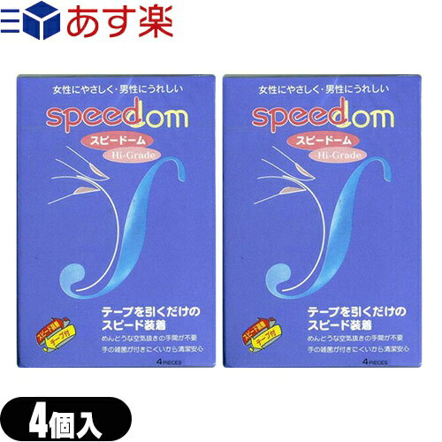 ◆｢あす楽発送 ポスト投函!｣｢送料無料｣｢スピード装着テープ式｣｢男性向け避妊用コンドーム｣ジャパンメディカル スピードーム500(Speedom)(4個入り) x2個セット(計8個) ※完全包装でお届け致します。【ネコポス】【smtb-s】