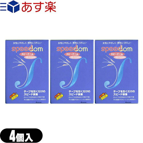 ◆｢あす楽発送 ポスト投函!｣｢送料無料｣｢スピード装着テープ式｣｢男性向け避妊用コンドーム｣ジャパンメディカル スピードーム500(Speedom)(4個入り) x3個セット(計12個) ※完全包装でお届け致します。【ネコポス】【smtb-s】