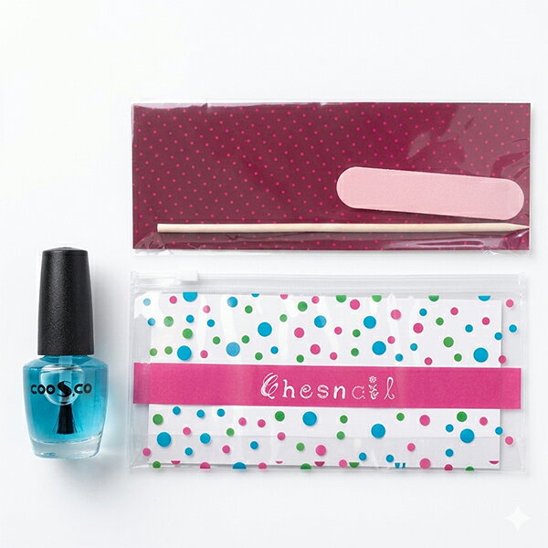 ｢ミュー チェスネイル(Chesnail)｣｢ネイルケア用品3点セット｣CCトップコート(Professional Nail Care System) 15mL + ネイルスティック & ネイルファイル(ヤスリ) + 専用ポーチ セット - シール長持ち☆もちろん、普段お使いのマニキュアにも使えます。 showa69-10011772 SHOWA ヘルスケア Online Shop サンプル画像2