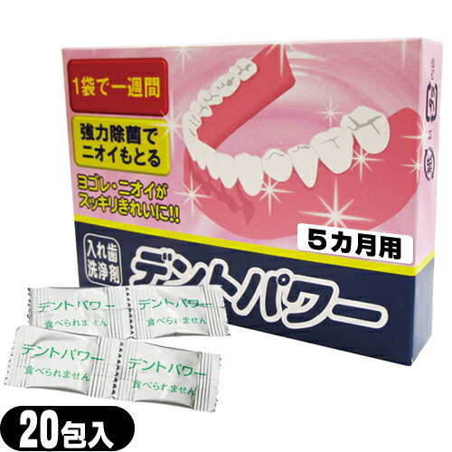 ｢メール便(日本郵便) ポスト投函 送料無料｣｢正規代理店｣｢義歯洗浄剤｣デントパワー(DENT POWER)5ヵ月用(20包入) 【smtb-s】