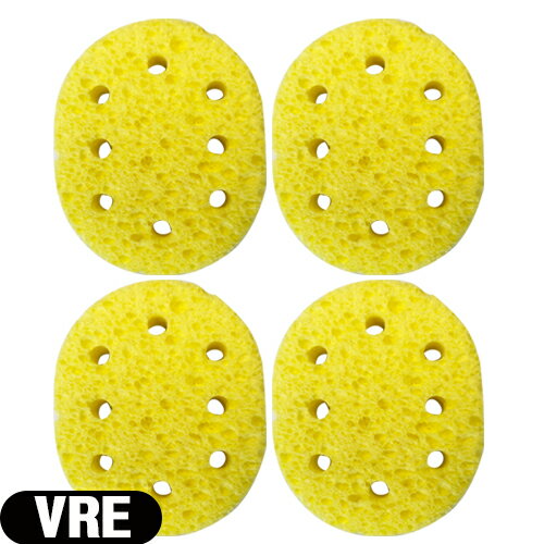 ｢メール便(日本郵便) ポスト投函 送料無料｣｢干渉・吸引・低周波用スポンジ｣丸型スポンジ VRE(R-E) スポンジ (75x60x15mm) x 4枚セット - 優れた吸水性と優しい肌触りの、植物性セルローススポンジを使用しています。【smtb-s】
