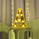 マーキーライト LEDライト ゴールド 英字や数字の形 電池式 高さ22cm 飾り アルファベット イベント 結婚式 パーティー ギフト