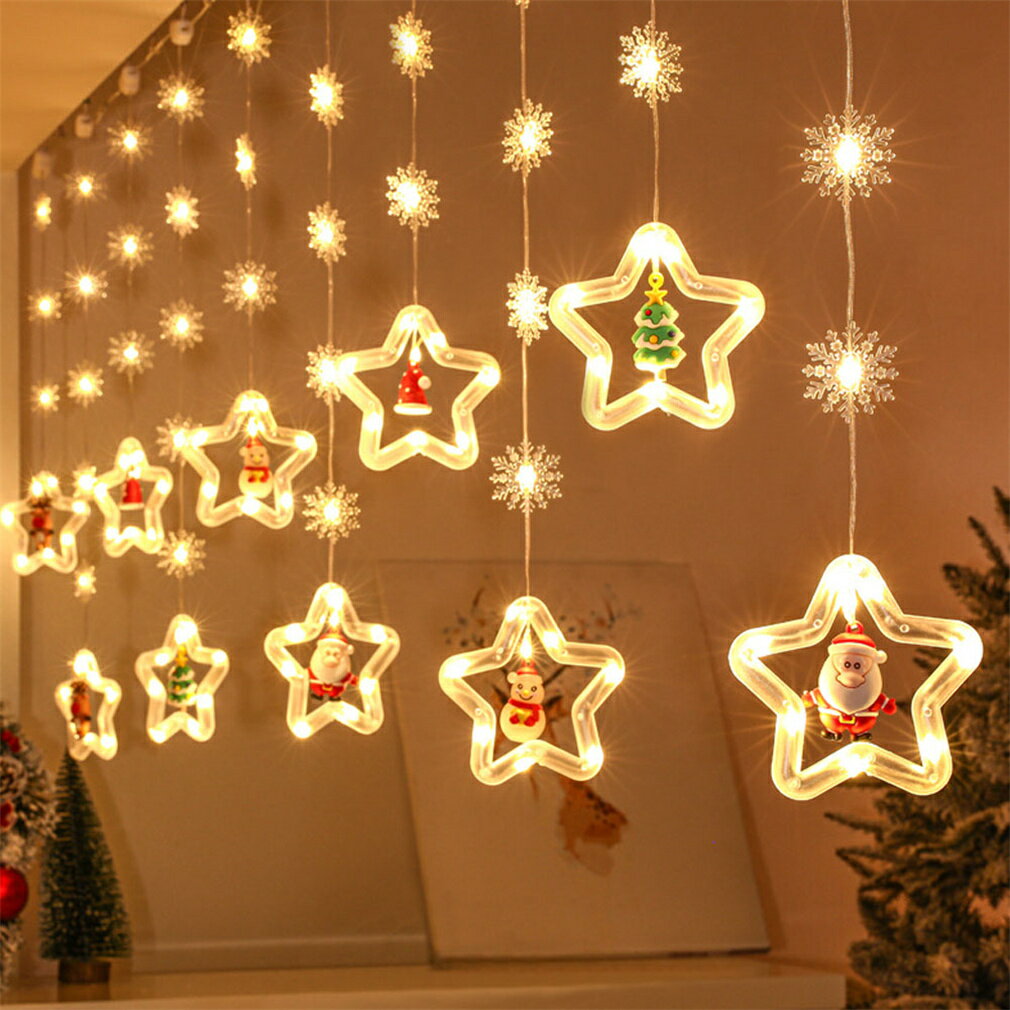 カーテンライト 3*0.6m ledイルミネーションライト クリスマス 飾りライト 8つ点灯パターン USB/電池式