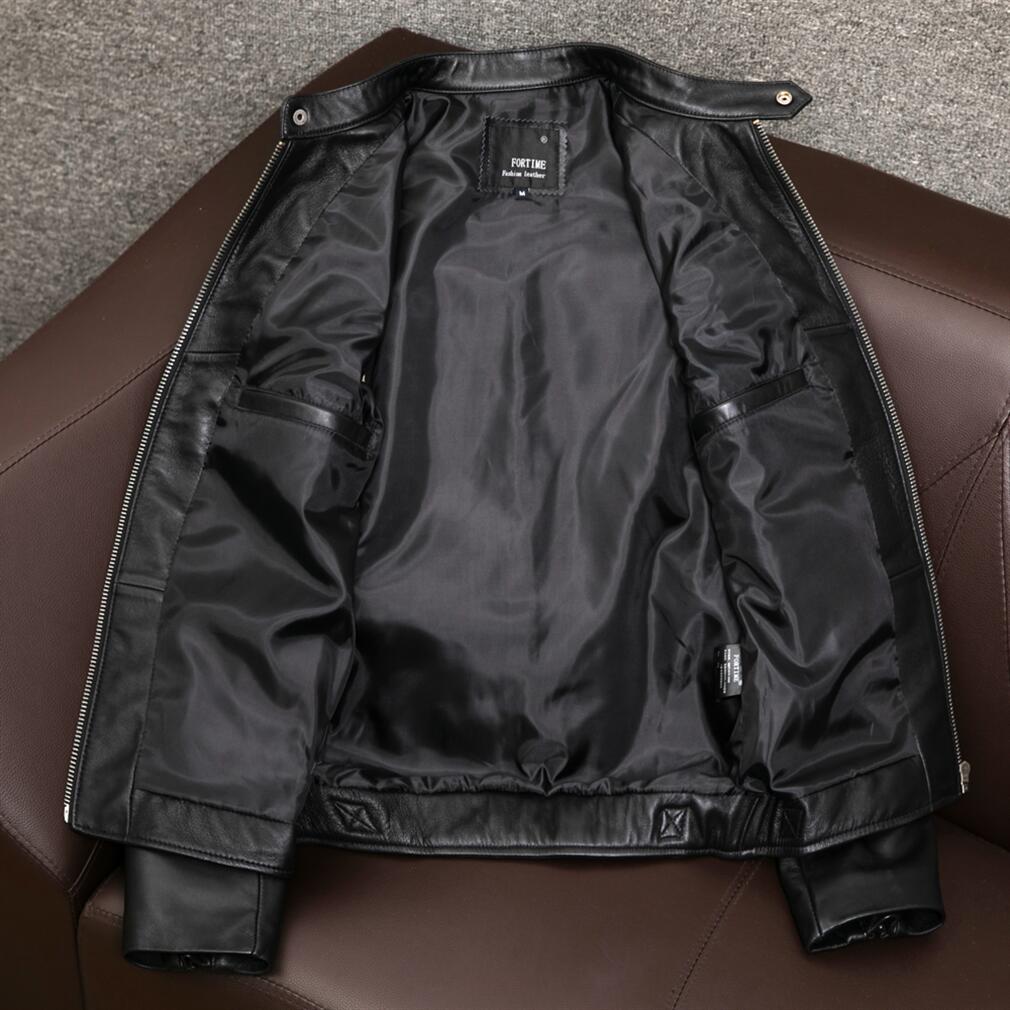 メンズ レザージャケット 黒い ライダースジャ...の紹介画像3
