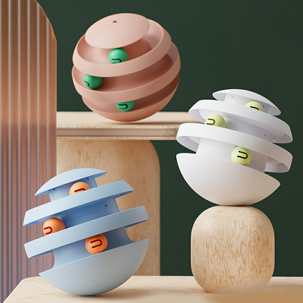 猫 おもちゃ ボール玩具 3層回転タワー ぐるぐるタワー 一人遊び 運動不足 ストレス解消 ペット用品