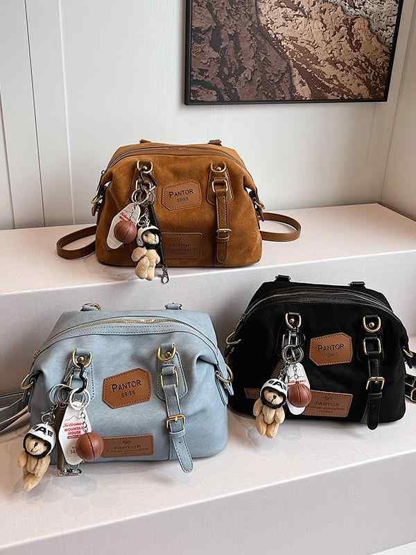 乐天商城 - バックパック レディース 秋冬 鹿革ベルベット 韓国 レトロ ビジネスバッグ 大容量 ショルダーバッグ 脇下バッグ 通勤用 柔らかい素材 普段使い 女性用 鞄
