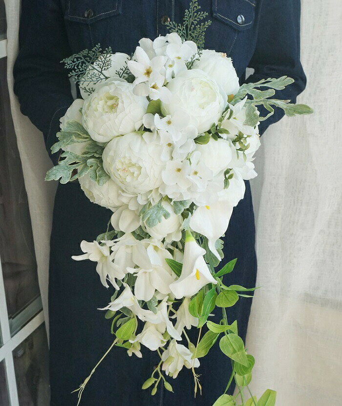 ブーケ 造花 ウェディングブーケ ブライダル 結婚式 前撮 手作り 海外挙式 キャン...