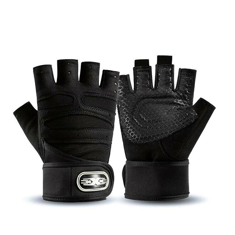 Show Case 楽天市場店の握力補助 手首固定 ウエイト 手袋 トレーニング用グローブ グローブ トレーニング 筋トレグローブ 手首固定サポーター バーベル 筋トレ トレーニンググローブ パワーグリッププロ｜アングル2