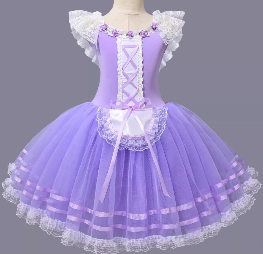樂天商城 - 女の子バレエダンス衣装ワンピース 可愛いチュチュ 子供バレエダンス衣装チュチュスカート ボリューム チュールワンピース 専 バレエ 膝丈ワンピースワンピース レオタード