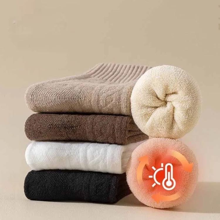 冷え対 美脚 保温 防寒 極暖 冬 無地 ソックス 裏起毛 暖かい あったかい 靴下 厚手 冬用 あったか靴下 ハイソックス レディース