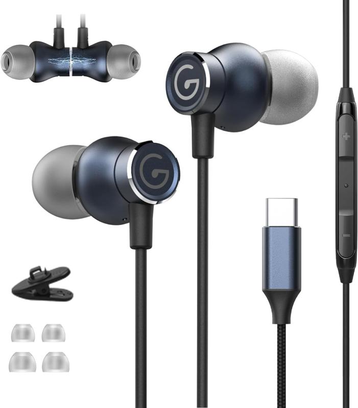 GEVO タイプc イヤホン Type-C イヤフォン マイク付き 磁気設計 有線 USB C リモコン付き DACチップ HiFi音質 クリア通話 音量調節 軽量 ノイズキャンセリング 音漏れ防止 showcase-10009514 Show Case 楽天市場店 サンプル画像2