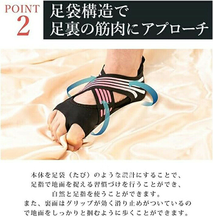 フットサポーター 足裏アーチ サポート 外反母趾 ヨガソックス 5本指 滑り止め 靴...