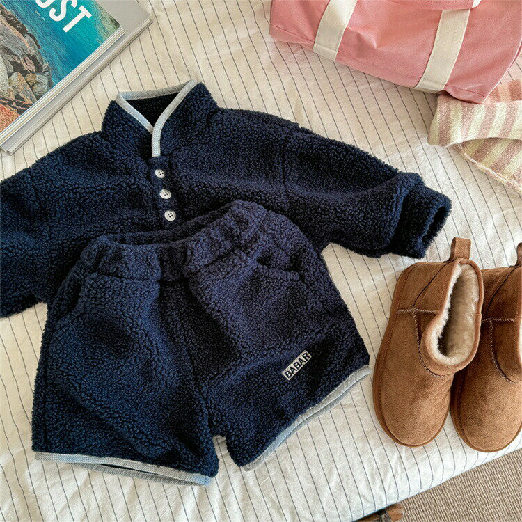 韓国子供服 セットアップ ボア キッズ アウター ショートパンツ もこもこ 男の子 女の子 兄妹ペア 姉弟お揃い 秋冬 可愛い 裏フリース おしゃれ 通園 幼稚園 ナチュラル カジュアル