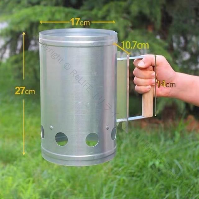 Rakuten - 火おこし器 火起こしつぼ キャンプ バーベキュー アウトドア レジャー 煙突式 着火 炭 焚き火 2WAY対応 コンパクト収納可能で持ち運び便利な多機能火起こし器具 道具 器具