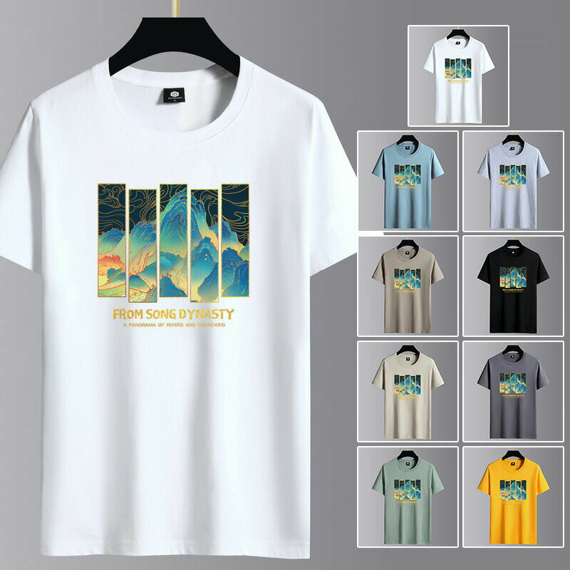 Rakuten - 51%OFF Tシャツ メンズ 半袖 おしゃれ 白Tシャツ ロンT T-shirt 半袖tシャツ 配いろ 涼しい カジュアルクルーネック 夏 プリント 丸首