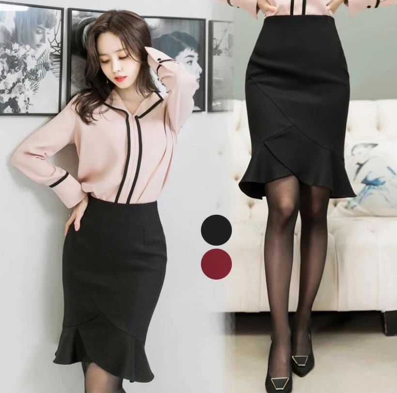 乐天商城 - セクシー ひざ丈スカート 制服 通勤 ビジネススカート スーツスカート レディース 就活 美脚 美ライン