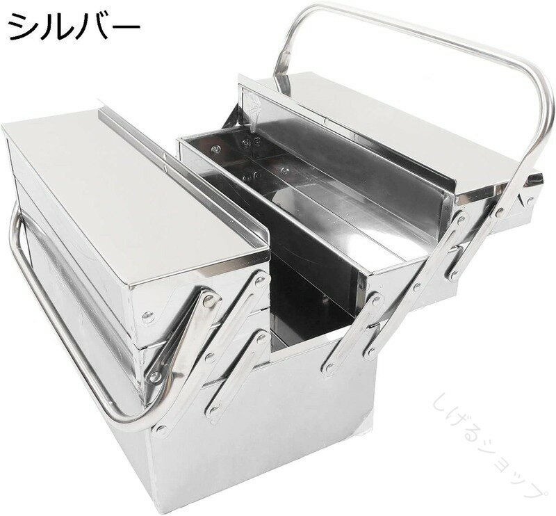 Rakuten - 玄鉄ツールボックス 収納ケース 頑丈ステンレス ポータブル工具箱 折り畳み式 5段トレイ 工具整理 メタルカラー 作業用ケース DIY収納 多機 コンコンパクト収納 職人工具箱 プロ仕様