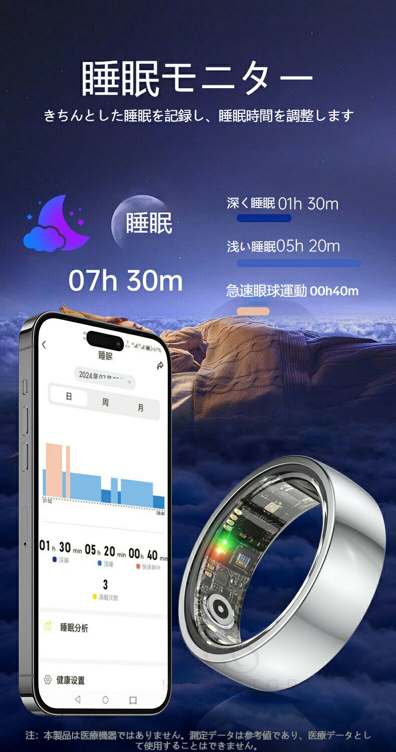 スマートリング 健康管理をもっとスマートに 24時間健康管理 血圧測定 心拍数測定 ...