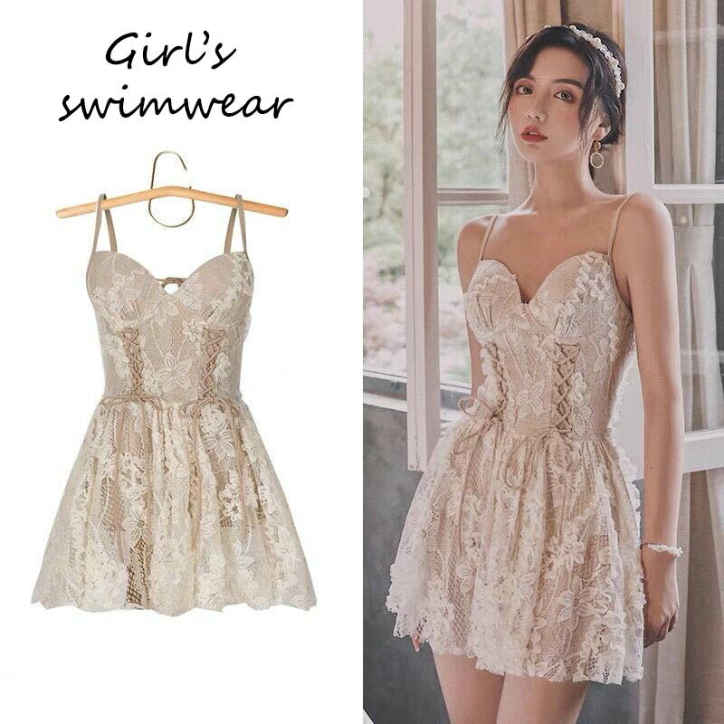 女の子水着 レディース レース 体型カバー 150~170cm 32～70kg ワンピース 大きいサイズ セクシー バックシャン オトナ女子 パッド付き 可愛い かわいい おしゃれ 太も お尻 盛れる