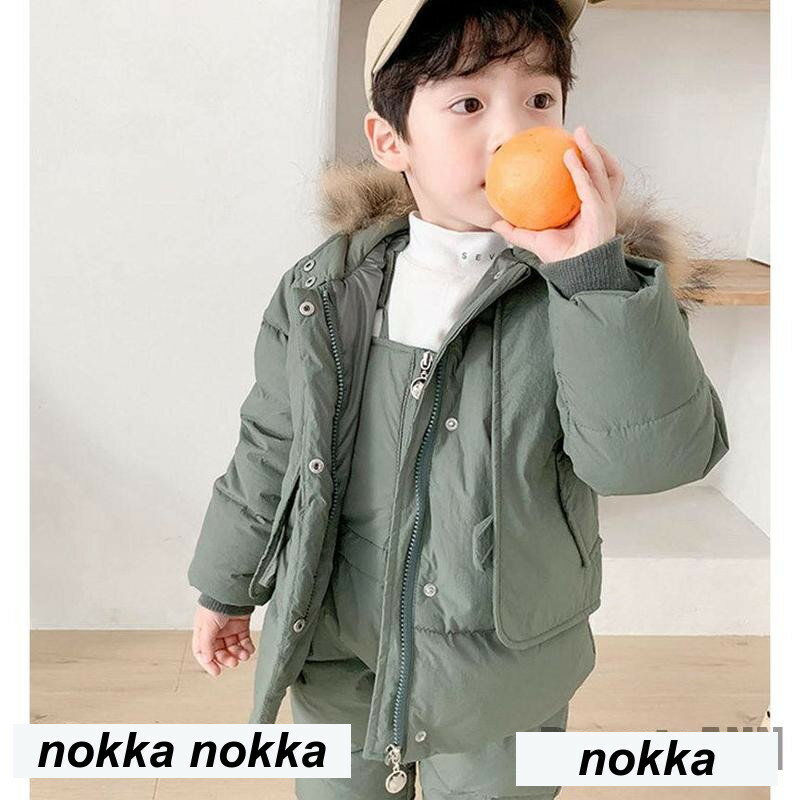 スキーウェア ダウンジャケット ダウンコート スノーボードウェア キッズ 子供 上下セット サロペット フード付き 子供服 おしゃれ 防風 ギフト プレゼント 雪遊び 3