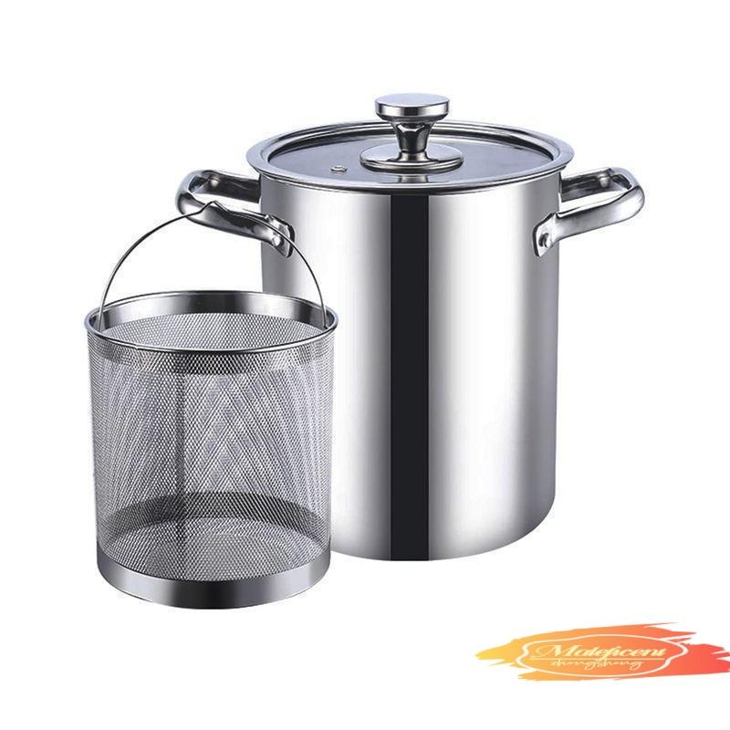 パスタ鍋 揚げ鍋 IH対応 層ステンレス構造 ステンレス (パスタポ パスタトング付き シルバー