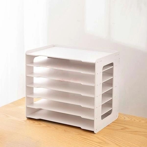 ファイル収納ケース デスク上置き棚 多機能収納 シンプル 大容量 白 A4 A3ファイル 雑貨 ペン立て 手帳 メモ帳 家庭用 資料 書類