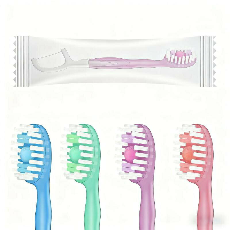 使い捨てミニ歯ブラシ(歯磨き粉付き)、 5 In 1 機能、 個包装で職場や旅行に便利 10本入り5-IN-1多機能歯ブラシ:この携帯用歯ブラシ、歯磨き粉、つまようじ、舌クリーナー、合計1本は旅行に最適です。それぞれの歯ブラシは、より衛生的なお口のために、徹底的にクリーンでフレッシュな息を提供します。個別包装:最適な衛生状態を保つため、各歯ブラシはバッグやポーチにすっきり収まるように個別包装されています。 また、軽量設計なので、荷物の中でかさばらず、急に一晩過ごすことになっても扱いやすい。選べる多彩なフレーバー:歯磨き粉にはミント、グリーンティー、ピーチ、ミックスの4つのフレーバーがあり、お好みのものを自由にお選びいただけます。旅行の必需品: 旅行や出張に便利なミニ使い捨て歯ブラシです。 歯磨き粉と一緒に包装されているので、余分な歯磨き粉を持ち運ぶ必要がなく、あなたの負担を軽減します。 1箱10本入りなので、短期出張にも長期出張にも適しています。多用途に使用可能:旅行だけでなく、ビジネスホテルでの宿泊用やオフィスでの一時的な使用など、様々なシーンでの口腔清掃ニーズにお応えします。使い捨てミニ歯ブラシ、 5 In 1 ピーチフレーバー ミックスフレーバー ミント風味 緑茶フレーバー使い捨てミニ歯ブラシ、 5 In 機能 ピーチフレーバー ミント風味 緑茶フレーバー さくらフレーバー ミックスフレーバー