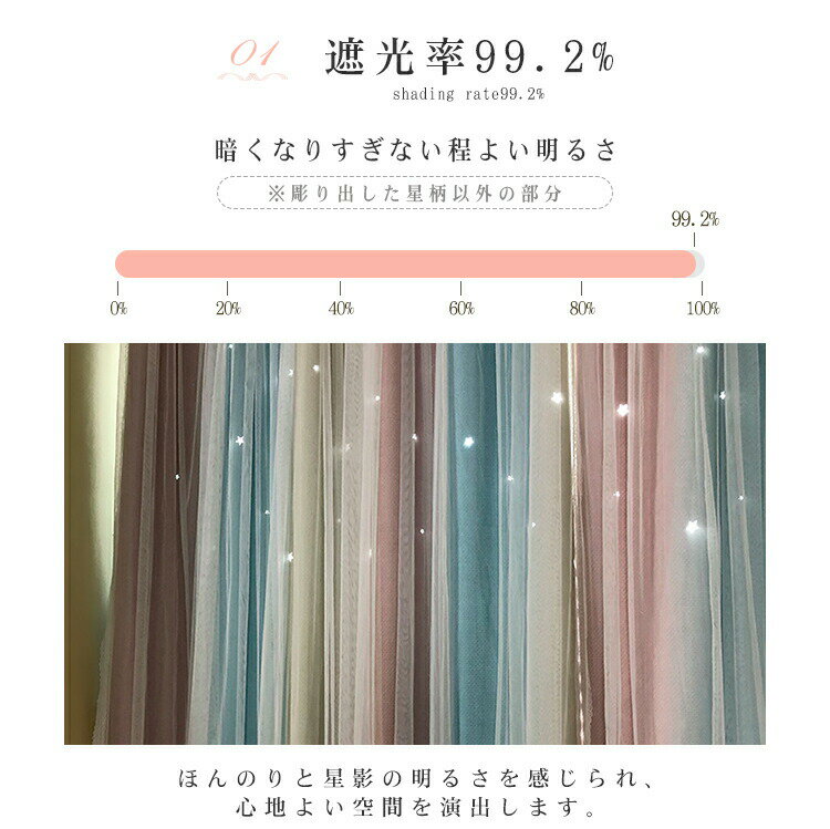 姫系 カーテン かわいい 虹色 レインボー オーダーカーテン レースカーテンセット ...
