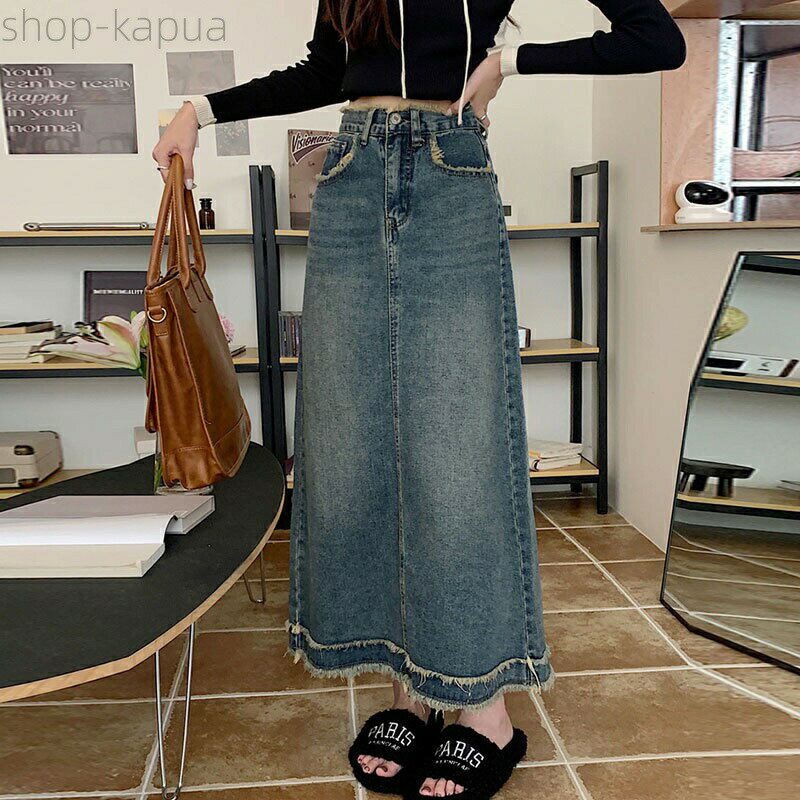 樂天商城 - 秋 夏 春 普段着 通勤 美脚 着痩せ ゆったり 体型カバー ハイウエスト マキシスカート 大きいサイズ