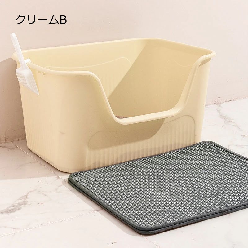 Show Case 楽天市場店の猫トイレ 大きめ 大容量 ネコトイレ猫用トイレ キャットトイレ 大型 飛び散らない 洗える オープン ハーフカバー ペットケア TALL WALL BOX 箱型 ペット 高めフルカバー 深め｜アングル3