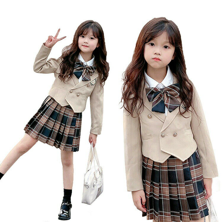Rakuten - 卒業式 スーツ 女の子 5点セット 卒服 幼稚園 小学校 おしゃれ 小学校女子 6年生 可愛い 女子 制服 ジャケット スカート リボン 子供スー 入学式 卒園式