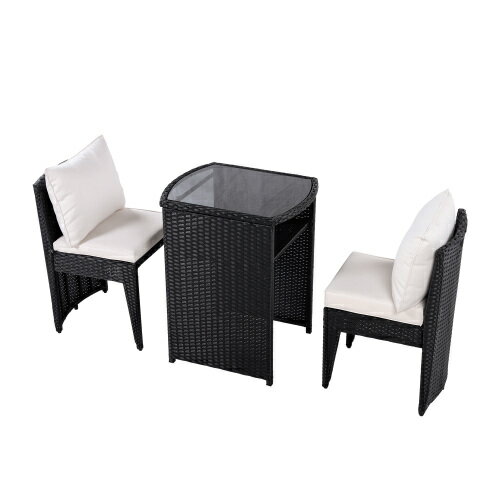 ガーデンファニチャーセット 3点セット ラタン調 コンバクト収納 ガーデンファニチャー ベランダテーブル ガーデンテーブル ガーデンチェアー テーブル コンパクト 屋外家具 ガーデンファニチャー おしゃれ ガーデン ソファー 撥水加工 省スペース 耐久性 ホテル
