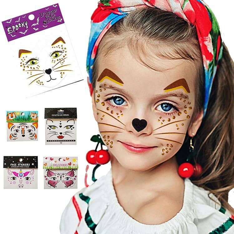 ハロウィン 顔 シール 仮装 飾り タトゥーシール メイクシール顔装飾 メイクシール 子供 フェイスシー..