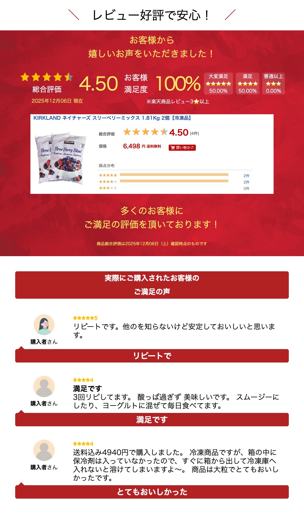 KIRKLAND ネイチャーズ スリーベリーミックス 1.81Kg 2個【冷凍品】