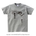 ゆるかわナスカの地上絵_Tシャツ【杢グレー】【ペルー ドローン オカルト 不思議 異世界 伝説 ロゴ パロディ おもしろ ギフト UMA ムー 都市伝説】