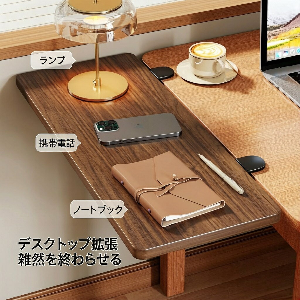 Rakuten - デスクエクステンダー デスク延長テーブル クランプ式 肘置き 穴開け不要 PC テーブル パソコン オフィス デスクエクステンション 手すり式 コンピューターデスク デスクサイド デスクブラケット キーボード 寮 ステーションパネル 幅広 リストレスト 折りたたみ式 拡張