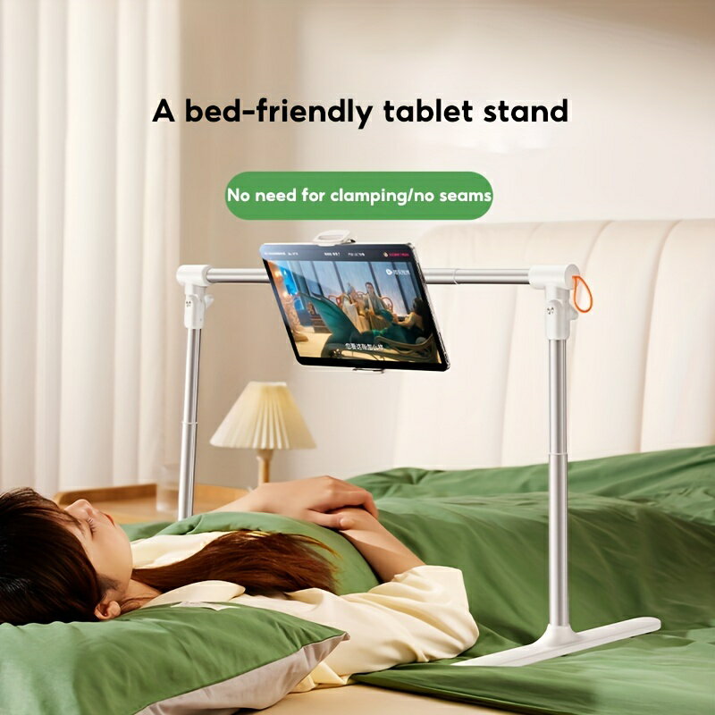 Rakuten - 調整可能 伸縮式タブレット＆スマホスタンド クランプベース付き ベッドサイド・デスクトップ・旅行用 イーゼルスタンド 動画視聴・ゲーム・読書 ハンズフリー ポータブルホルダー