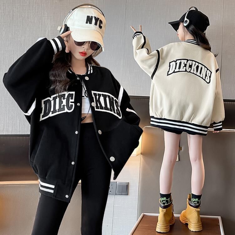 キッズ スタジャン 女の子 子供服 子ども アウター ジャケット 刺繍 スタジアムジャンパー ブルゾン 羽織り 上着 ジュニア 韓国子供服