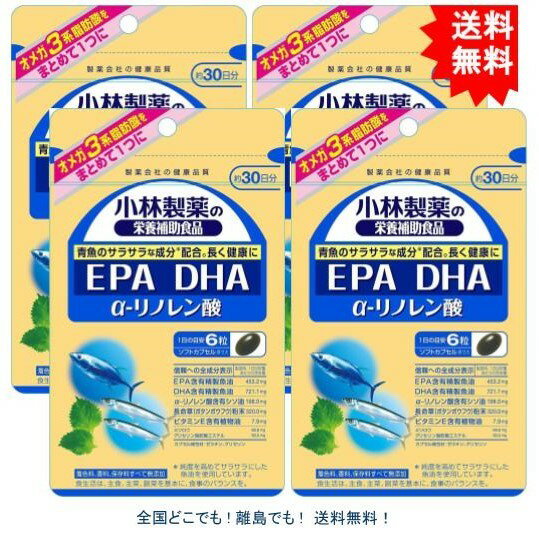複数購入割引のクーポン配布中 【4個セット】小林製薬の栄養補助食品 EPA DHA α-リノレン酸  ...