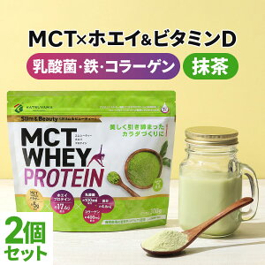 MCT ホエイプロテイン 300g×2個 (抹茶) 【送料無料】 スリム&ビューティー 仙台勝山館 | 中鎖脂肪酸 mctオイル ホエイ プロテイン 乳酸菌 鉄 鉄分 コラーゲン ダイエット ボディメイク 美容 糖質制限 糖質オフ 粉末 パウダー