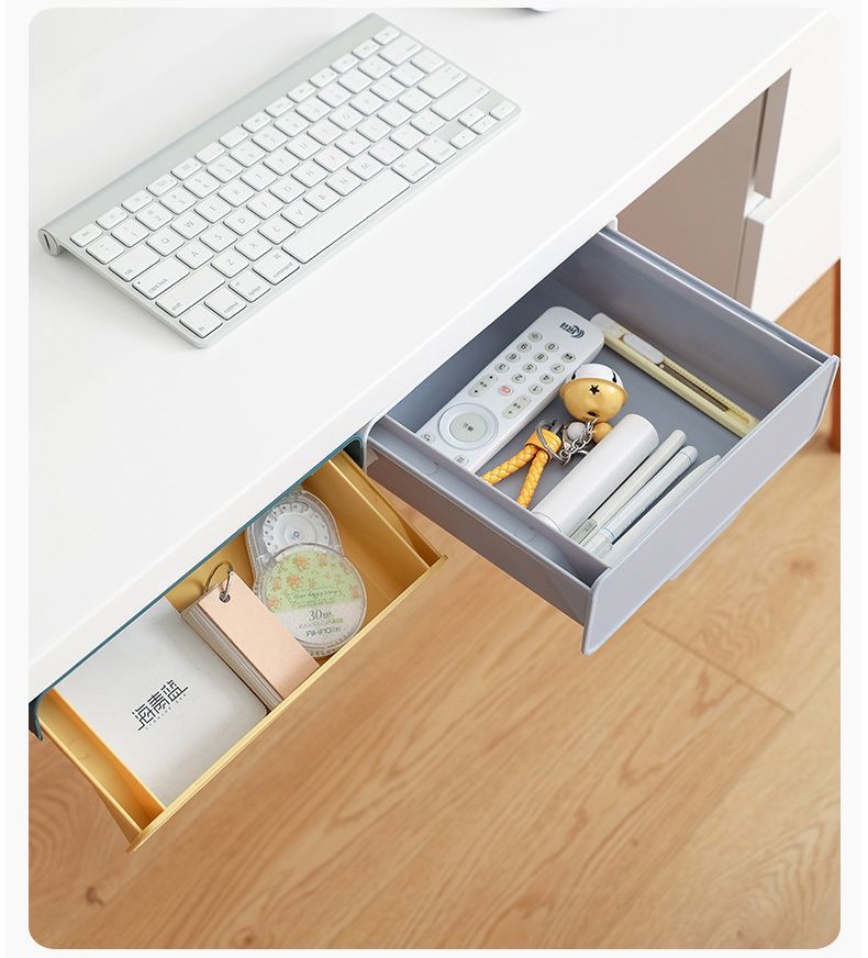 【3点15%offクーポン配布中！ 引き出し 後付け デスク下 トレー 増設 収納 貼り付け 取り付け簡単 DIY スペース活用 整理 小物入れ 机下 テーブル下 オフィス 事務 在宅ワーク テレワーク(3)