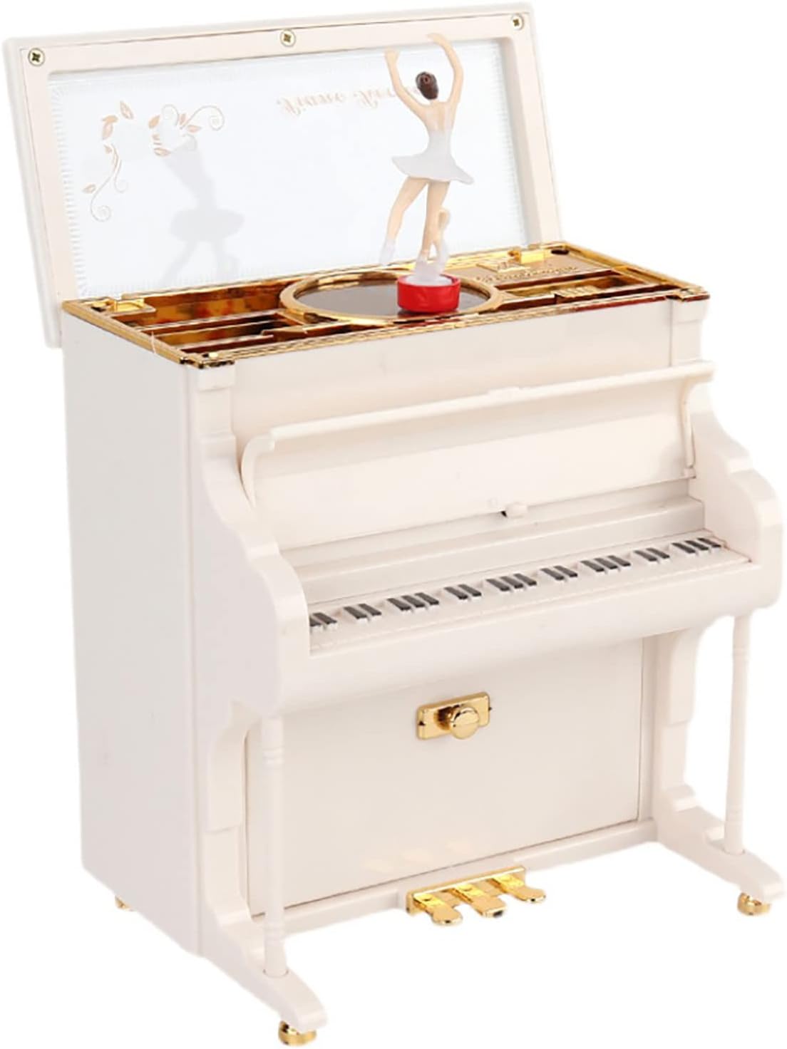 【3点15%offクーポン配布中！ 【バレリーナ回転オルゴール】おしゃれでかわいいピアノ型ミュージックボックス 高品質ムーブメント搭載 ギフトにもぴったり♪ 優雅に踊るバレエ人形付き インテリアにも最適な癒しのオルゴール プレゼントに◎ 2