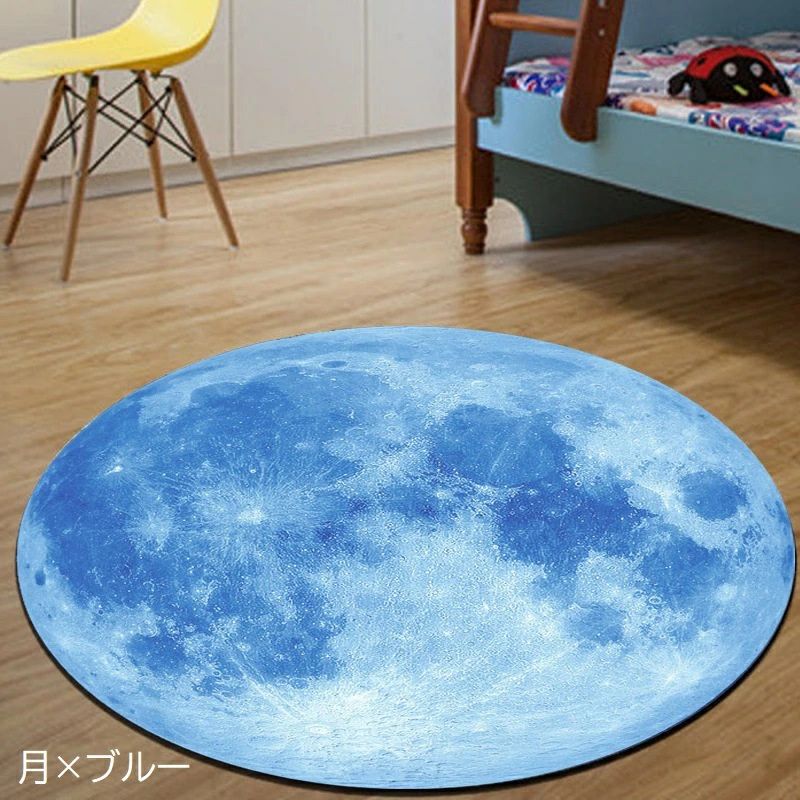 【送料無料】 ラグマット カーペット 円形 丸型 ラグ マット ラウンド 地球 月 火星 宇宙 銀河 直径80cm 絨毯 インテリア雑貨 インテリア小物 リビング 玄関 子ども部屋 寝室 おしゃれ かわいい カジュアル 個性的 青 白 赤 黒