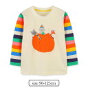 全商品10%OFFクーポンあり 子供服 長袖 Tシャツ 男の子 女の子 綿 ルームウェア パジャマ 可愛い ハロウィン かぼちゃ柄 春秋 薄手 キッズ クルーネック Tシャツ ス ベビー ハロウィーン スウェット 90 100 110 120 125cm